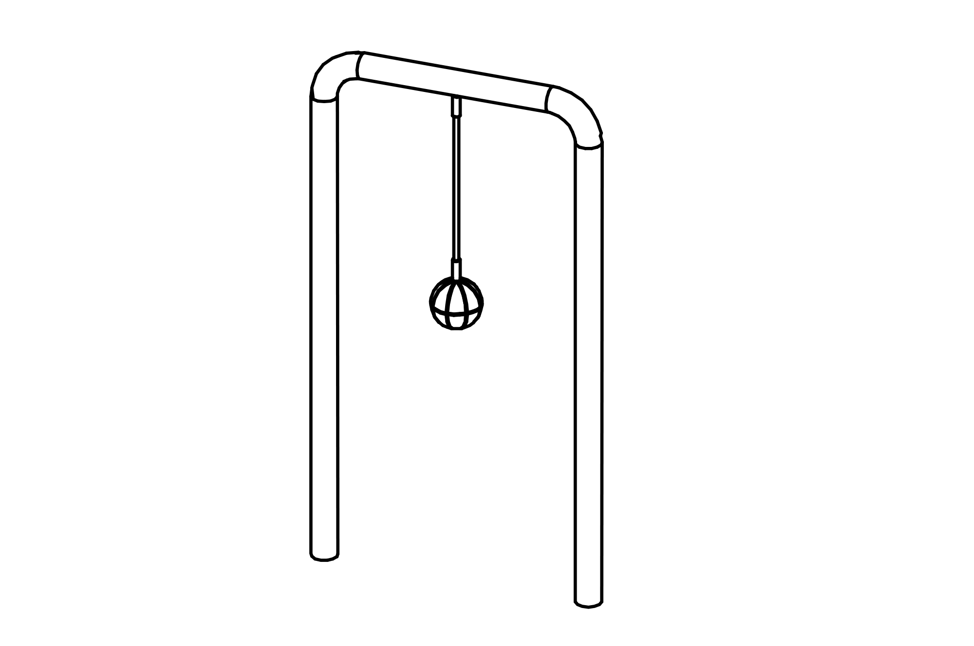 Swinging Ball with equipment made of stainless steel