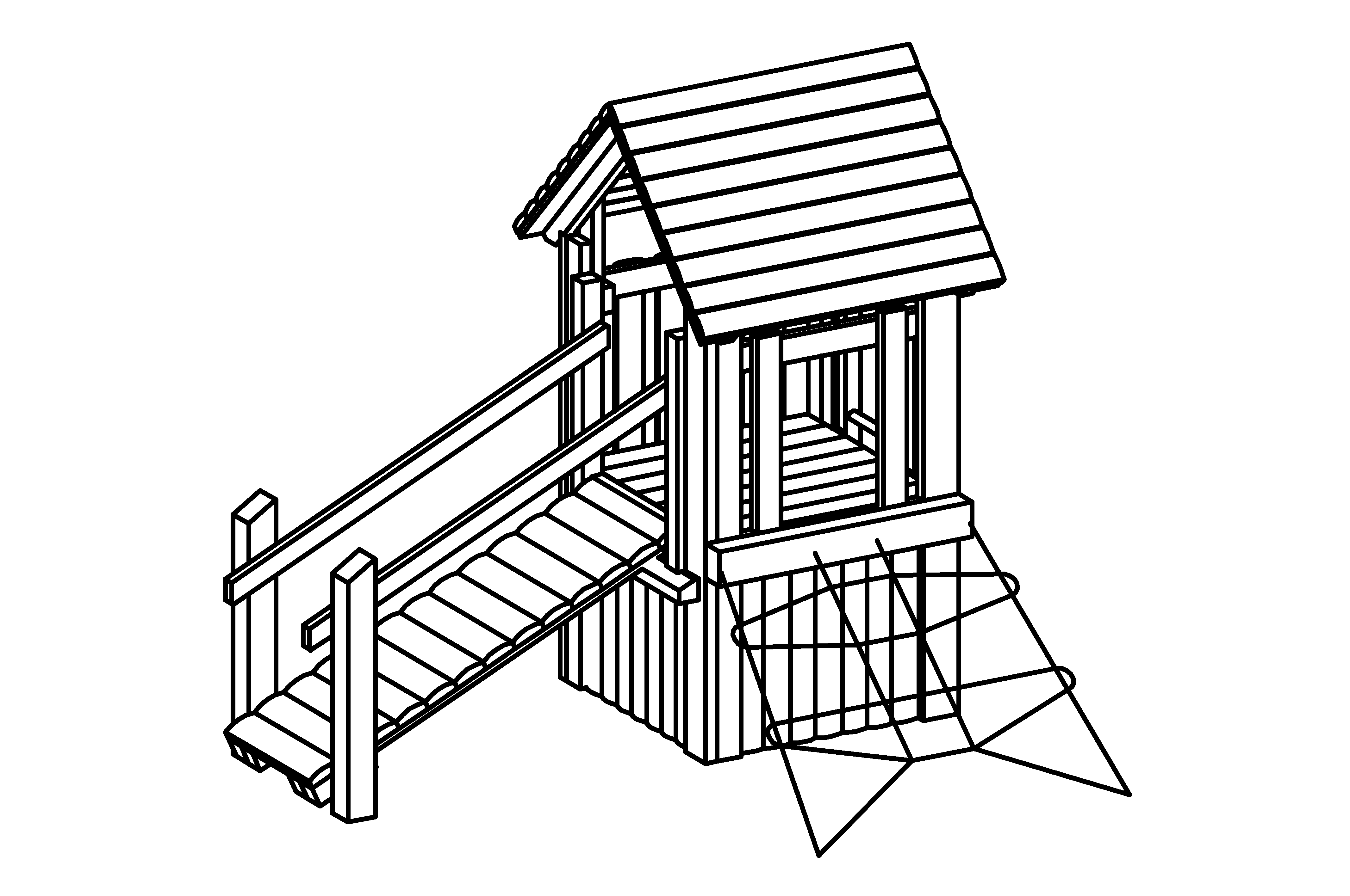 Hut Combination 214 is a small platform hut with roof and steel feet