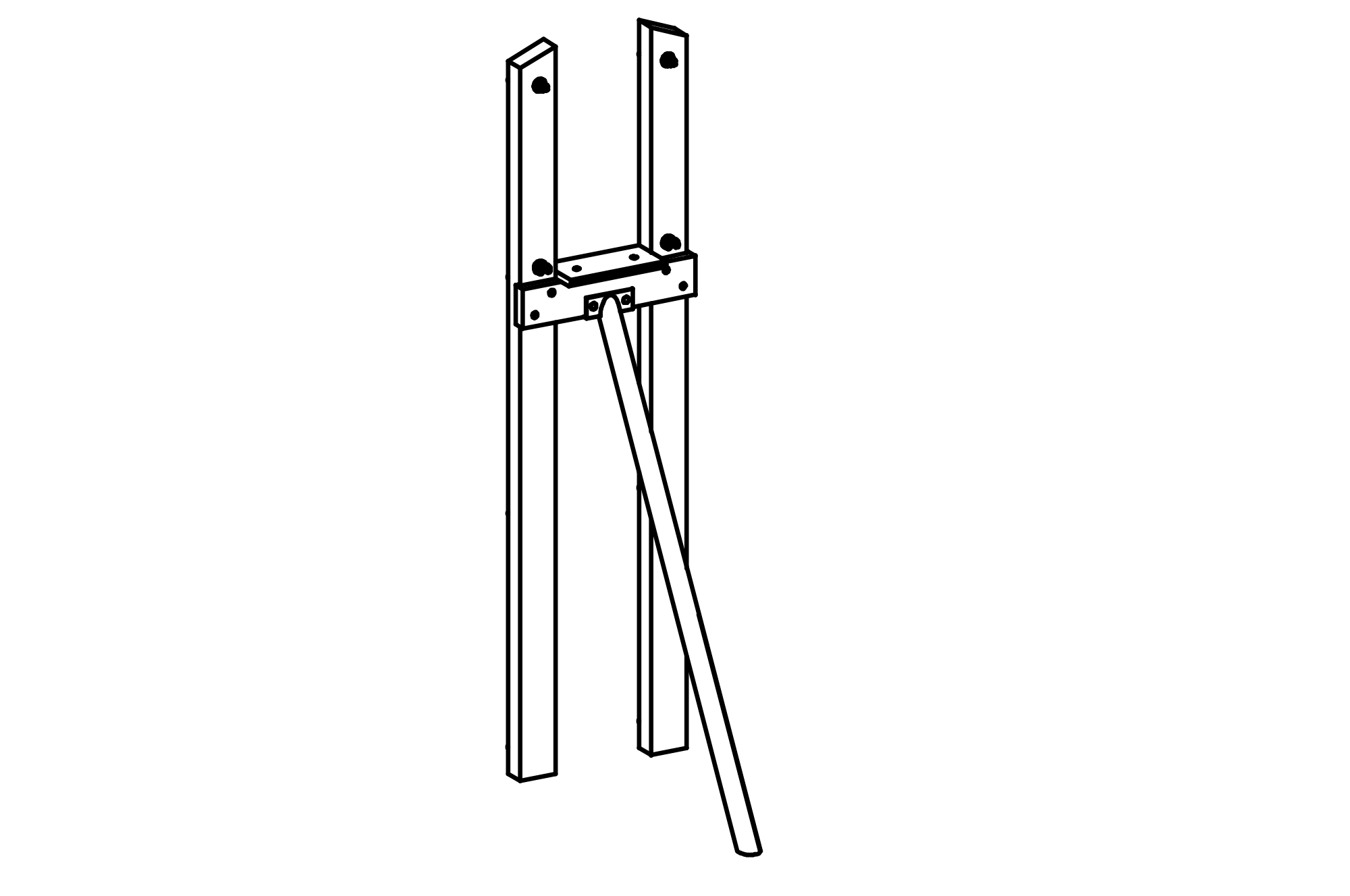 Support Frame for Square Tower with Roof