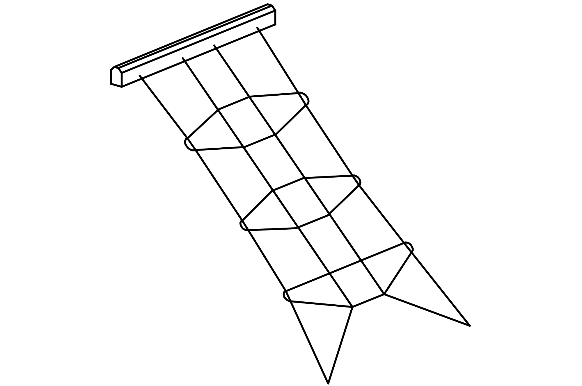 Inclined Climbing Net for Platforms, height = 2 m