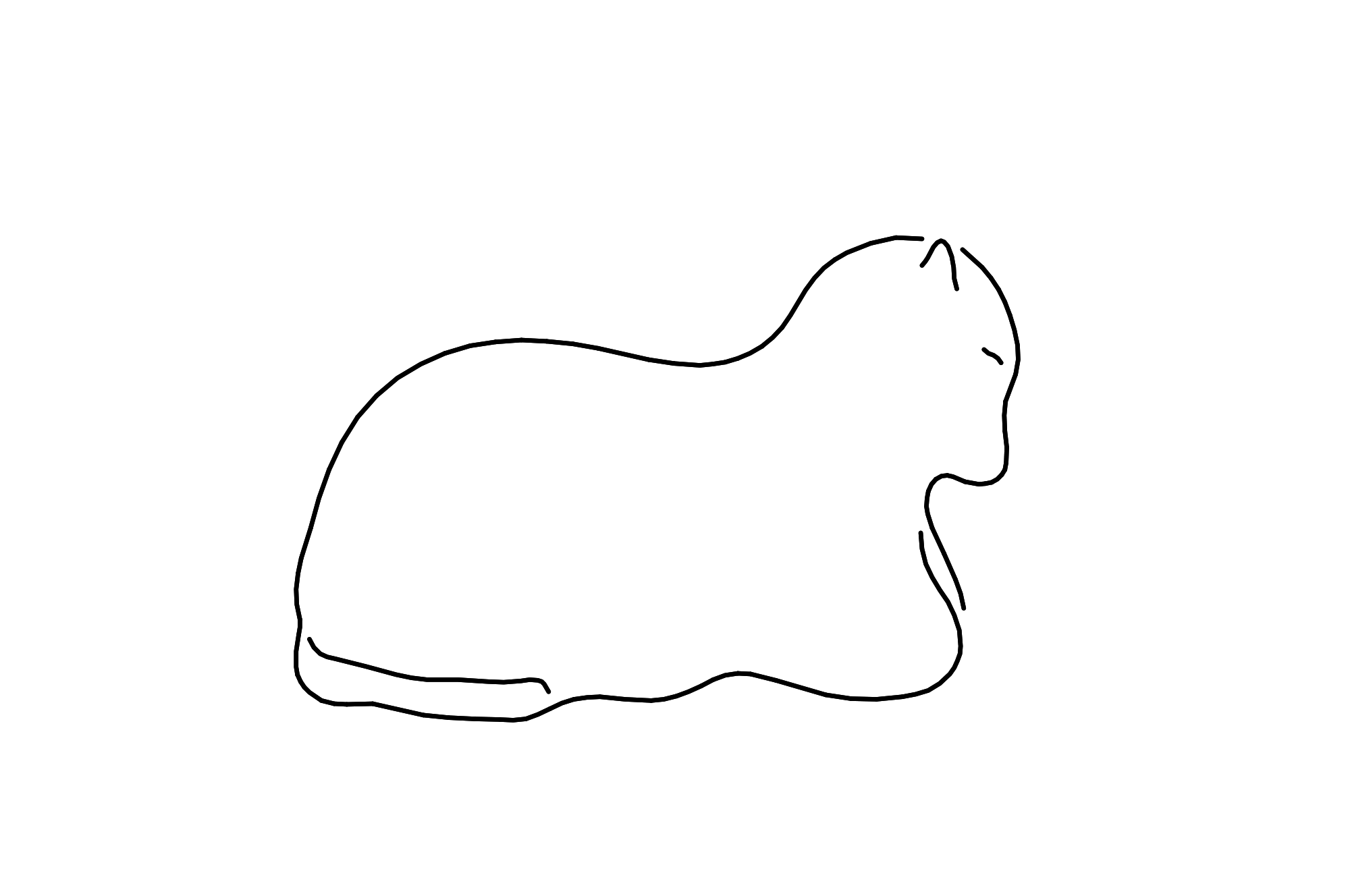 Stroking Stone Resting Cat, colour yellow