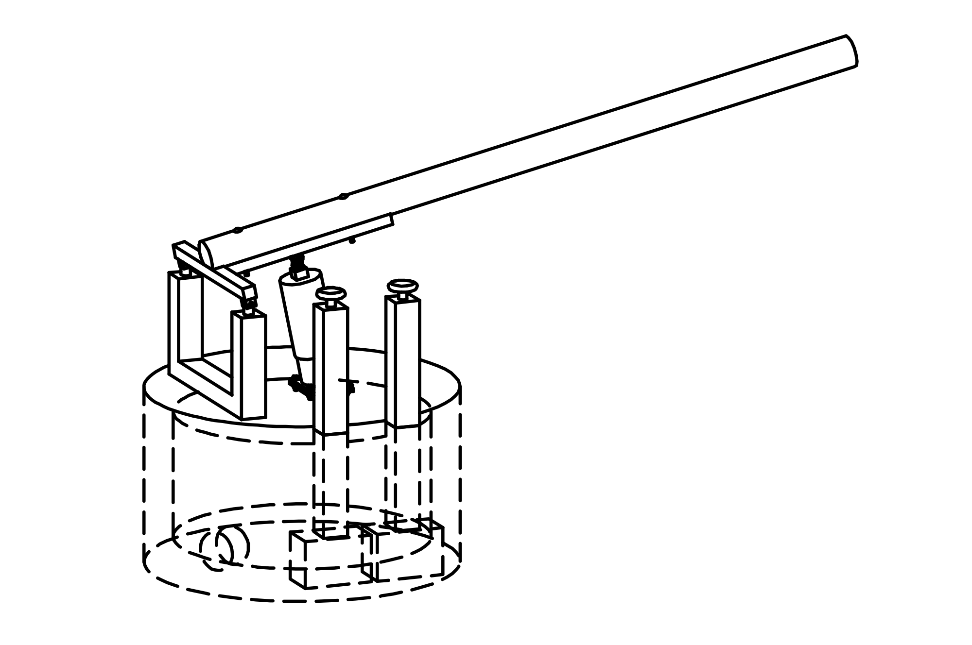Long Handle Pump with valve assembly and two way distribution