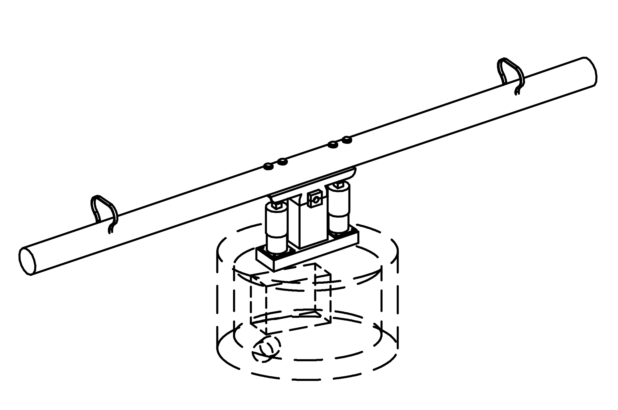 Pump See-saw with water reservoir and one way distribution