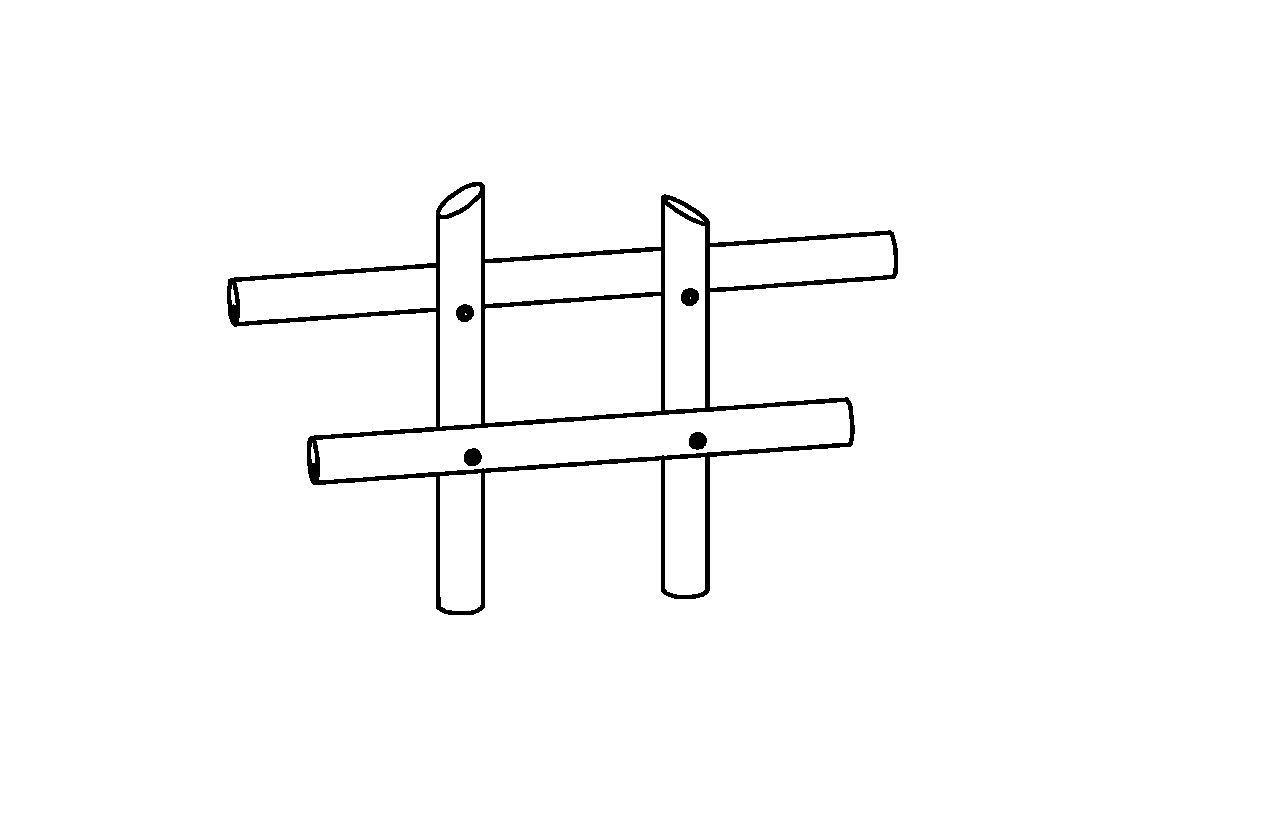 Sitting Fence, single element with steel feet